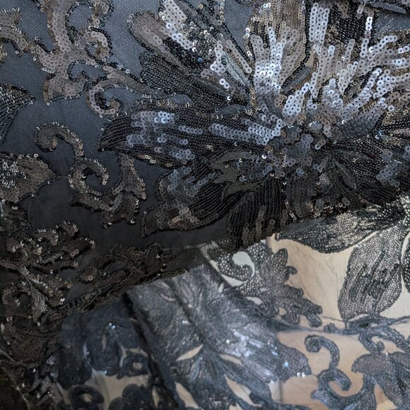 VENUS Black Sequin Lace High-Low Dress SIZE 24 - Picture 3 of 5